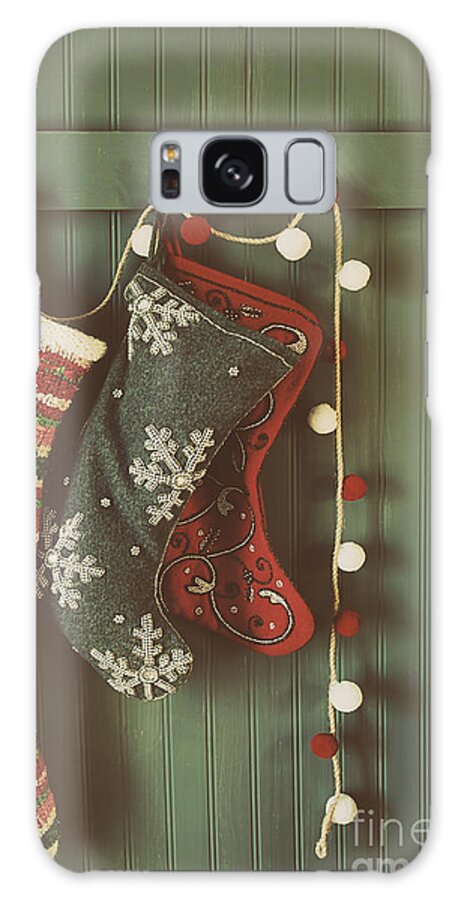 Christmas Galaxy Case featuring the photograph Hanging stockings ready for Christmas by Sandra Cunningham