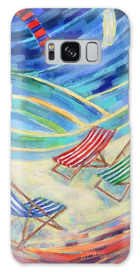Beach Galaxy S8 Case featuring the painting Happiness on Port Philip Bay 3 by Zofia Kijak