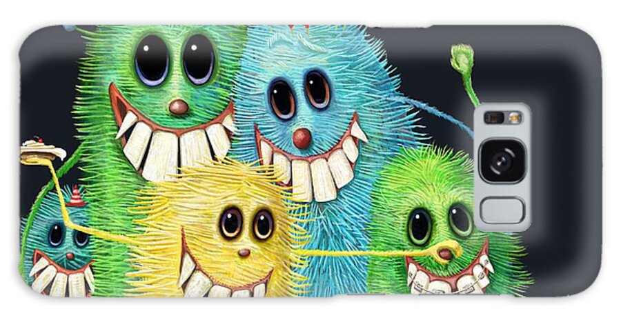 Monsters Galaxy Case featuring the digital art Happy Families by Catherine Swenson