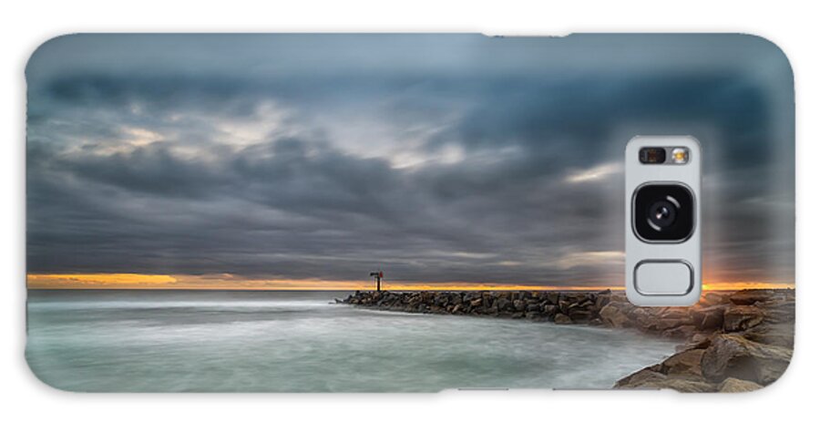 California; Long Exposure; Ocean; Reflection; San Diego; Seascape; Sunset; Surf; Clouds Galaxy Case featuring the photograph Harbor Jetty Sunset by Larry Marshall