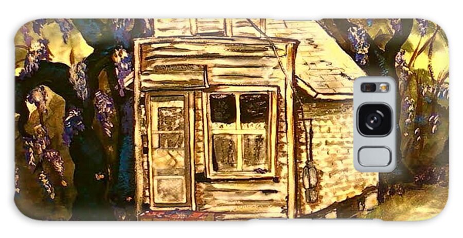 Old House Galaxy Case featuring the painting Haunted Wisteria by Alexandria Weaselwise Busen