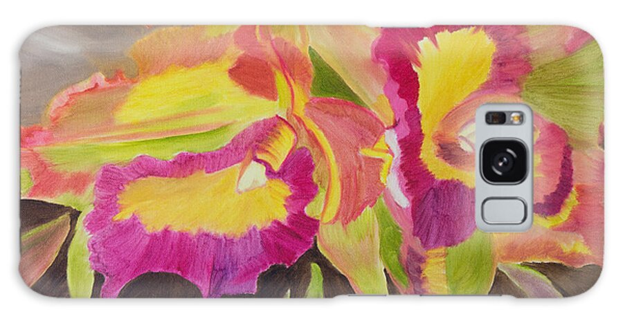 Hawaiian Flowers Galaxy Case featuring the painting Hawaiian Compassion by Meryl Goudey