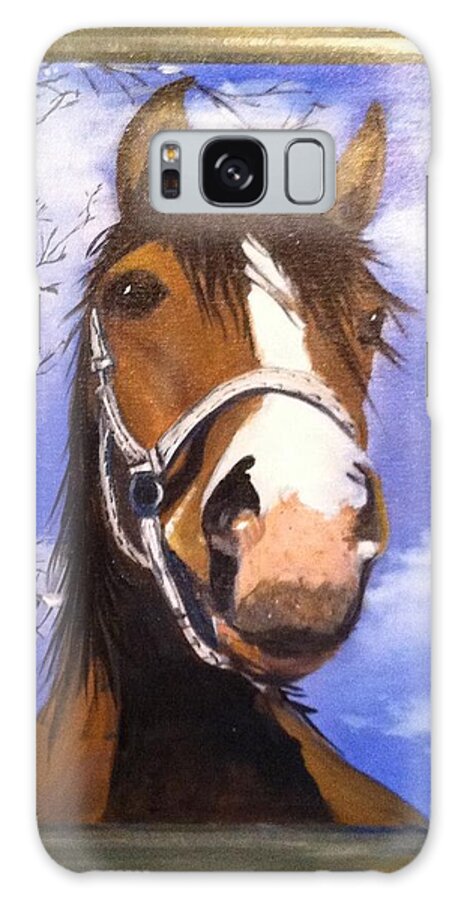 Art Galaxy Case featuring the painting Head Of A Horse by Ryszard Ludynia