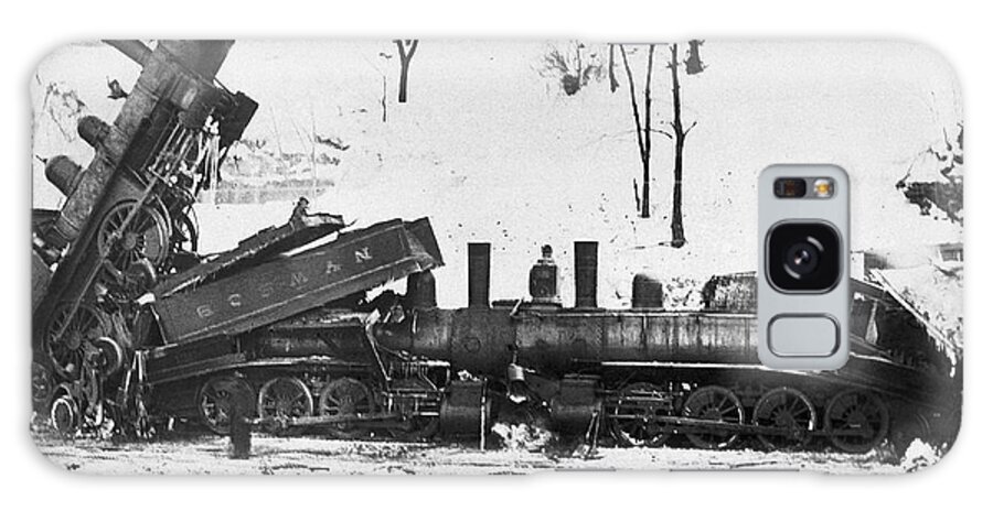 1880 Galaxy Case featuring the photograph Head On Train Wreck by Underwood Archives