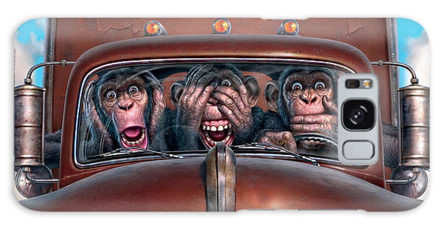 Monkeys Galaxy Case featuring the digital art Hear No Evil See No Evil Speak No Evil by Mark Fredrickson