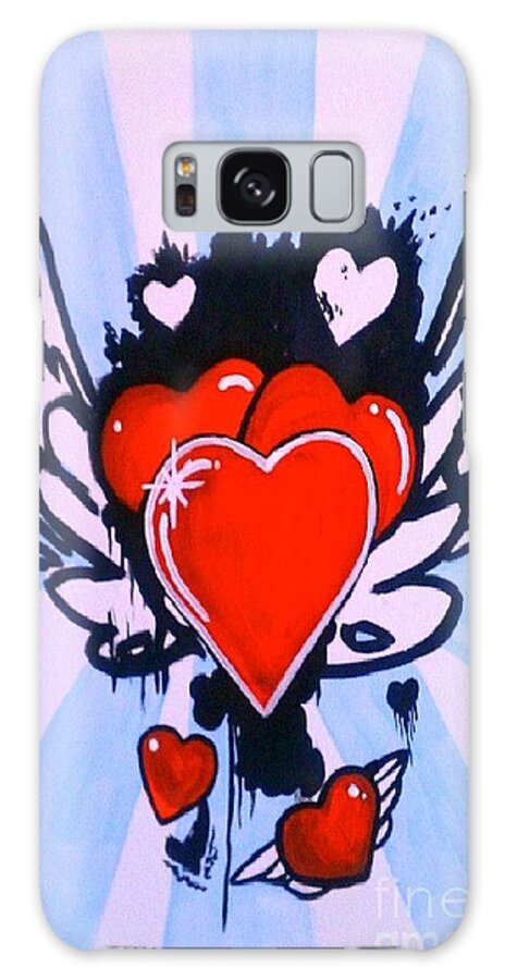 Hearts Galaxy Case featuring the painting Hearts by Marisela Mungia