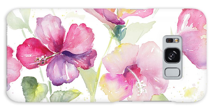 Heavenly Galaxy Case featuring the painting Heavenly Hibiscus by Lanie Loreth