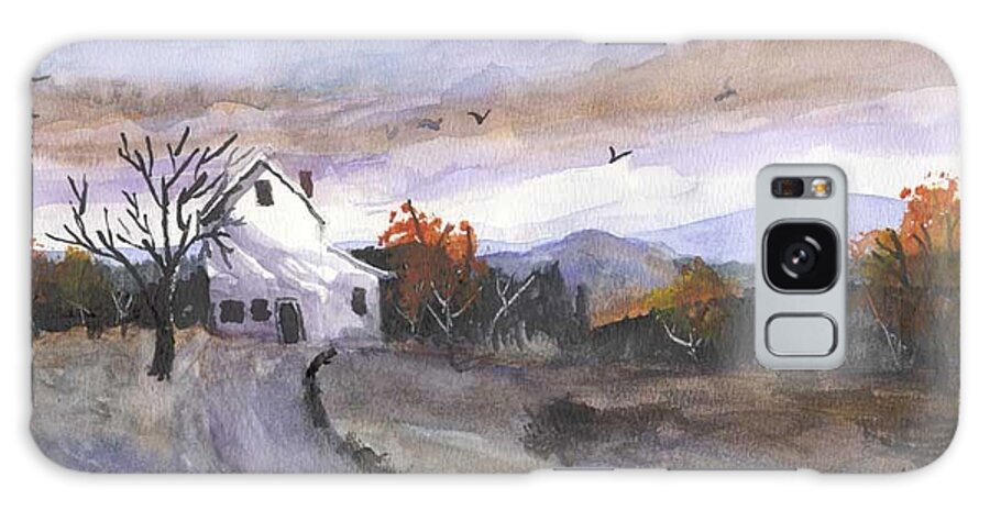 Watercolor Galaxy Case featuring the painting Hebo Farmhouse by Chriss Pagani