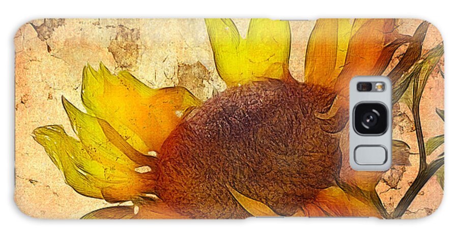 Sunflower Painting Galaxy Case featuring the digital art Helianthus by John Edwards