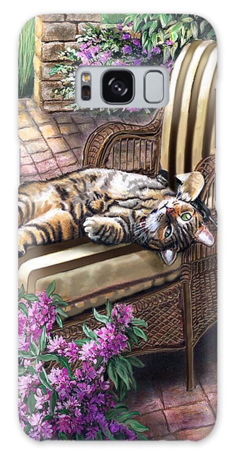 Pet Painting Galaxy Case featuring the painting Hello from a Kitty by Regina Femrite