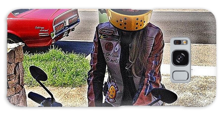 Motorbike Galaxy Case featuring the photograph Hells Yeah... #custom #motorbike by Emily Hames