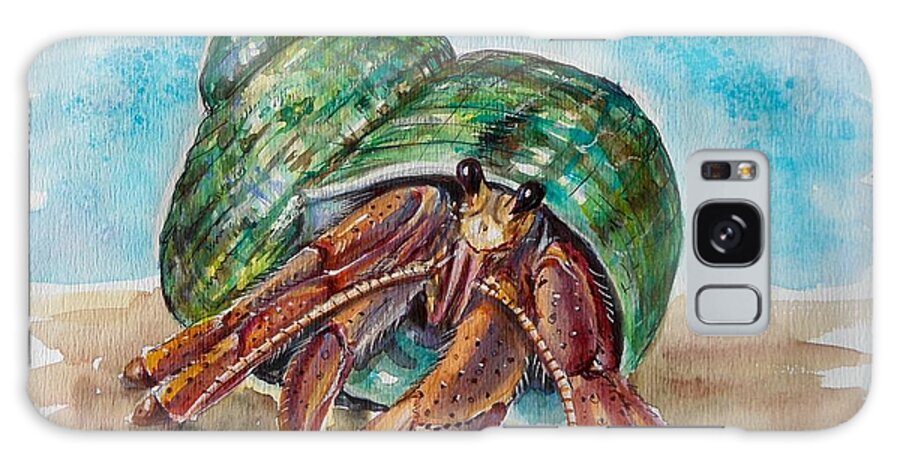 Hermit Crab Galaxy Case featuring the painting Hermit crab 4 by Katerina Kovatcheva