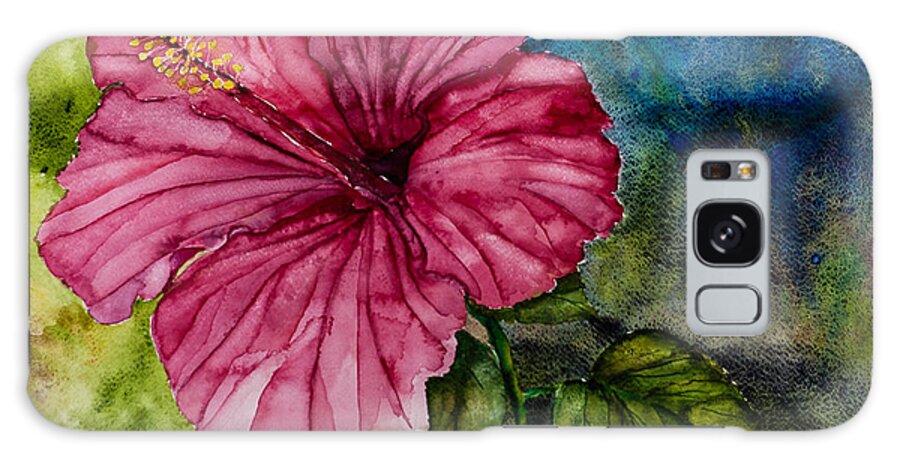 Flower Galaxy Case featuring the painting Hibiscus study by Lee Stockwell