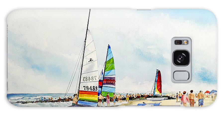 Sailboat Galaxy Case featuring the painting Hobie Cat Sunday by Phyllis London