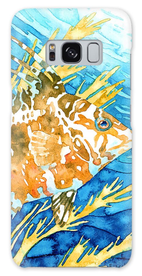 Hogfish Galaxy Case featuring the painting Hogfish Portrait by Pauline Walsh Jacobson