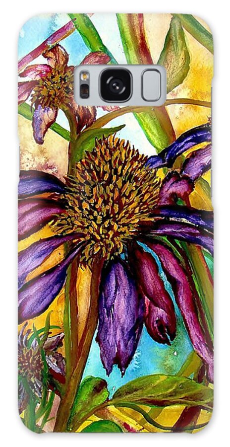 Coneflowers Galaxy Case featuring the painting Holding On to Summer SOLD by Lil Taylor