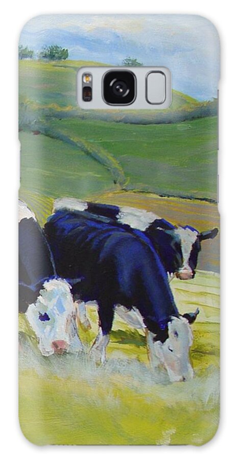 Cow Galaxy Case featuring the painting Holstein Friesian Cows #3 by Mike Jory
