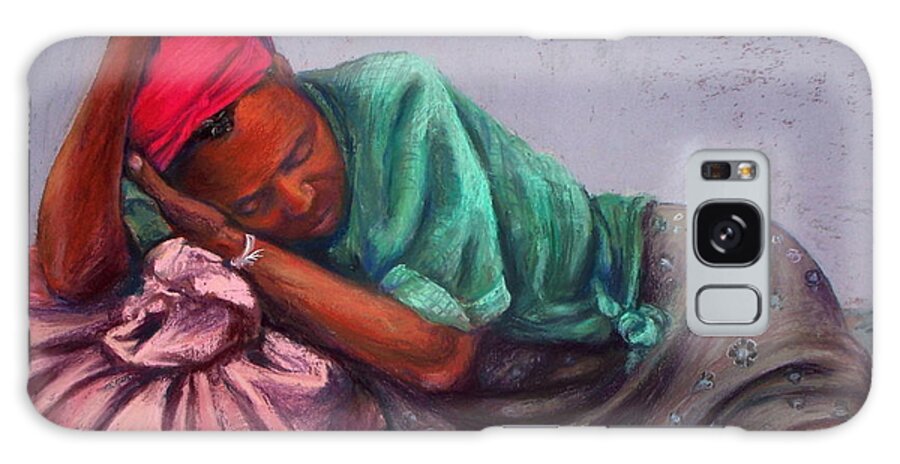 Figurative Galaxy Case featuring the pastel Homeless in Haiti by Marian Berg