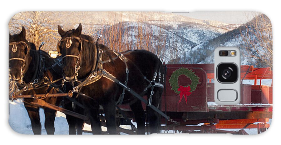 Christmas Card/sleigh Ride Galaxy Case featuring the photograph Hop on  Ho ho ho by Daniel Hebard