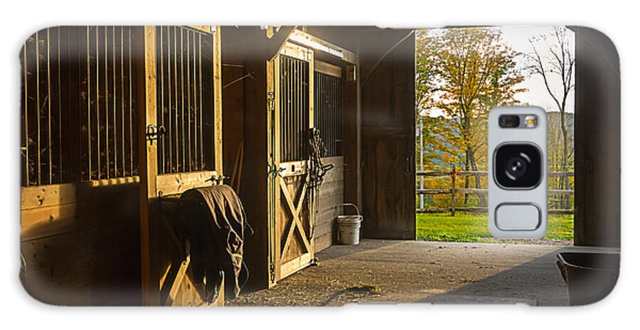 Horse Galaxy S8 Case featuring the photograph Horse Barn Sunset by Edward Fielding