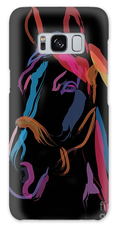 Horse Portrait Galaxy S8 Case featuring the painting Horse-colour me beautiful by Go Van Kampen