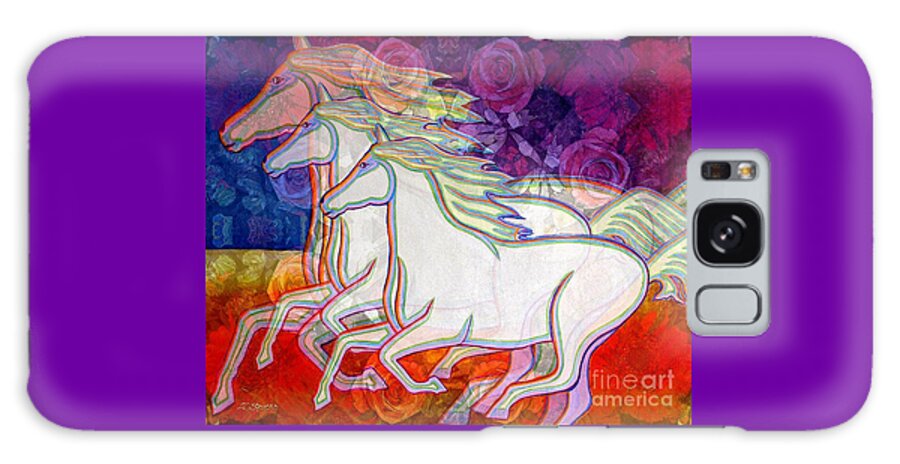 Horse Art Galaxy Case featuring the painting Horse Spirits Running by Joseph J Stevens