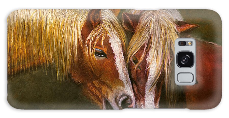 Horses Galaxy Case featuring the painting Horses In Love Art Print by William Cain