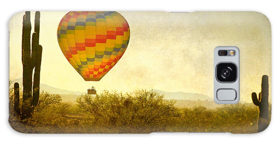 Arizona Galaxy S8 Case featuring the photograph Hot Air Balloon Flight over the Southwest Desert Fine Art Print by James BO Insogna