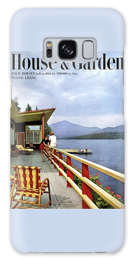 House & Garden Cover Of Women Sitting On The Deck Galaxy Case