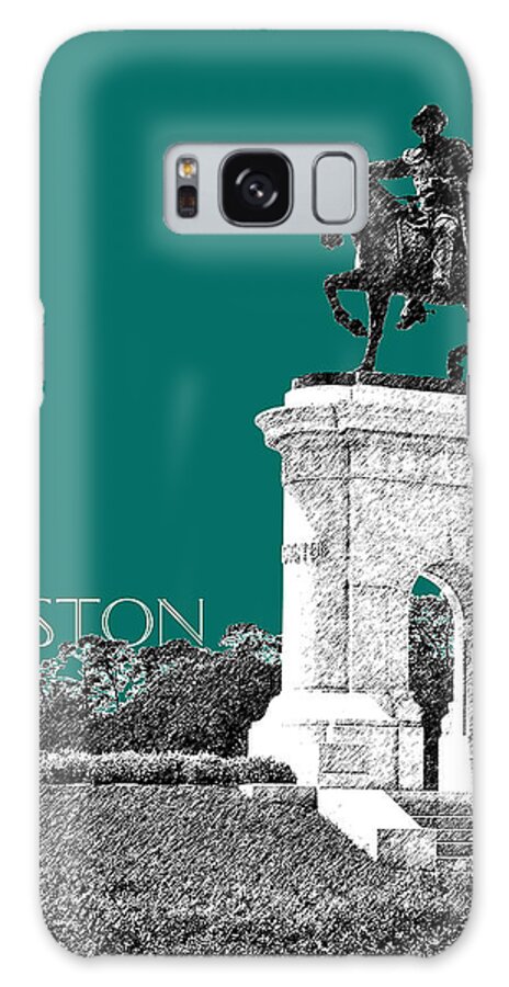 Architecture Galaxy Case featuring the digital art Houston Sam Houston Monument - Sea Green by DB Artist