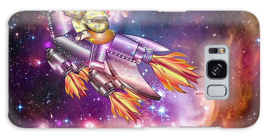 Horse Galaxy Case featuring the digital art I Dream of Rockethorse by Laura Brightwood