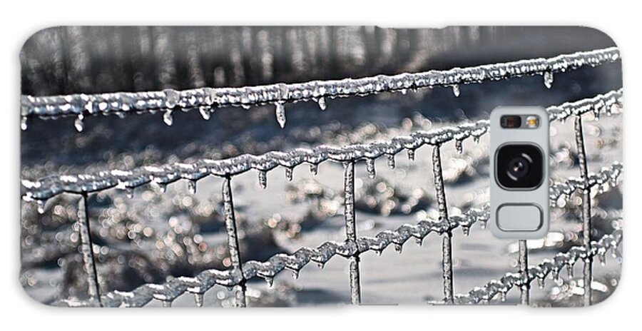 Fence With Ice Coverings Galaxy Case featuring the photograph Ice Fence by Douglas Pike