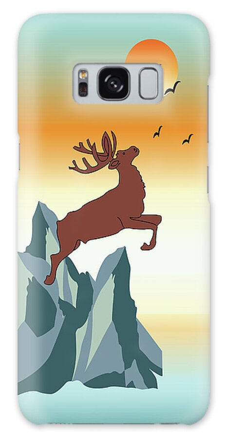 Animal Themes Galaxy Case featuring the digital art Illustration Of Moose by Simona Dumitru