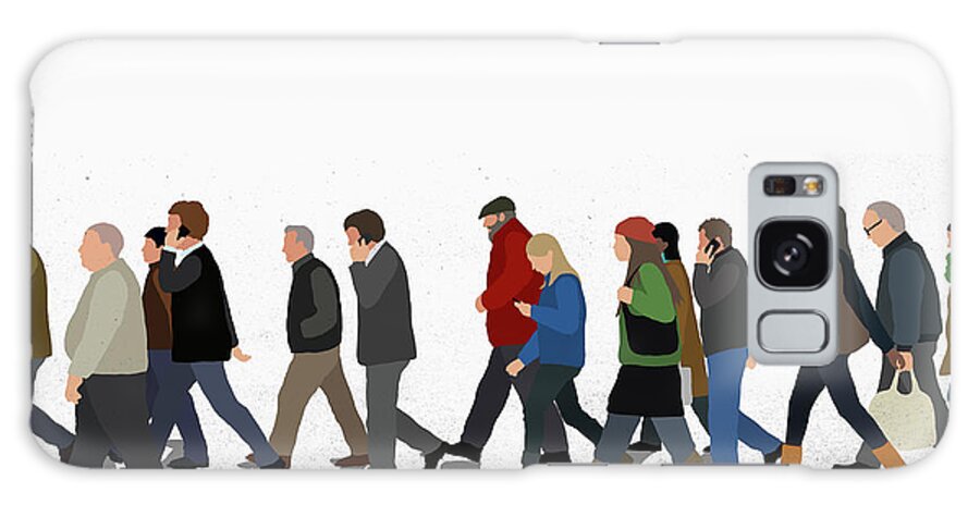 Shadow Galaxy Case featuring the digital art Illustration Of People Walking On by Malte Mueller