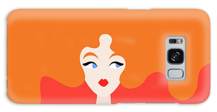 Long Galaxy Case featuring the digital art Illustration Of Red-haired Woman by Alpha-c
