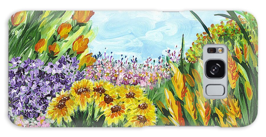 Landscape Galaxy Case featuring the painting In My Garden by Holly Carmichael