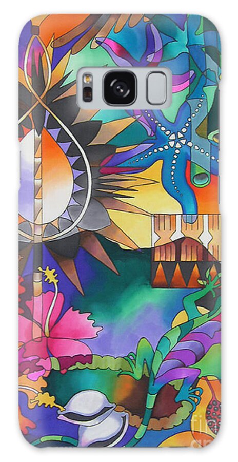 Fiji Galaxy Case featuring the painting In the Shadows of Sleeping Giant Mountain IV by Maria Rova