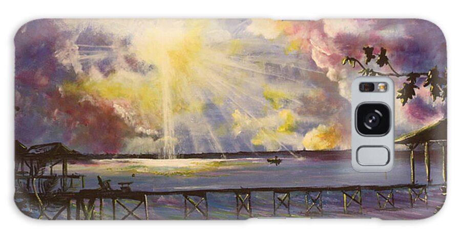 Lake Waccamaw Galaxy Case featuring the painting In The Still Of A Dream by Stefan Duncan