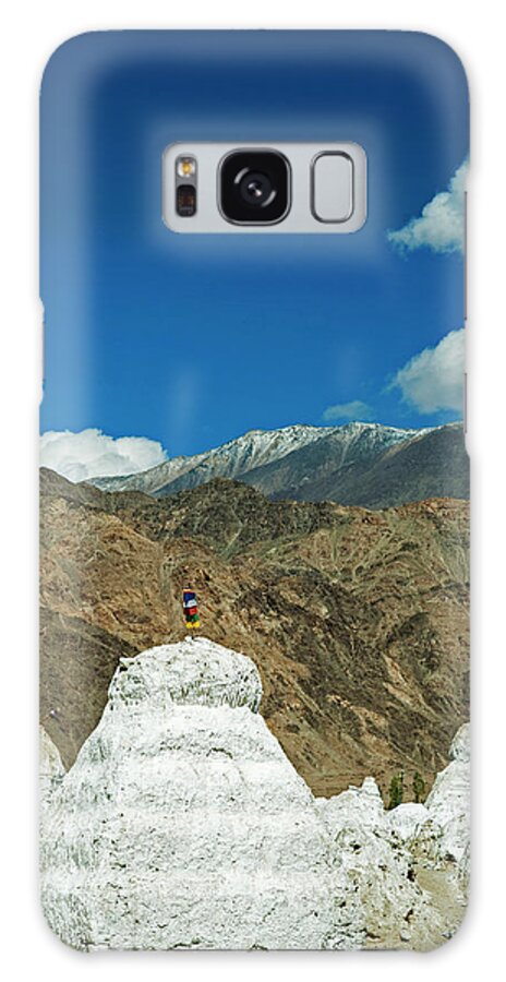 Anthony Asael Galaxy Case featuring the photograph India, Ladakh, Shey, White Stupa Forest by Anthony Asael