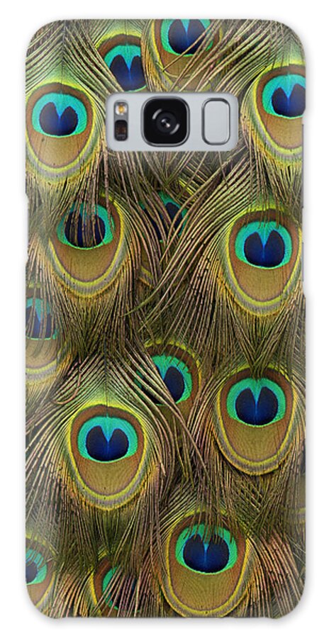 Feb0514 Galaxy Case featuring the photograph Indian Peacock Feathers by Hiroya Minakuchi