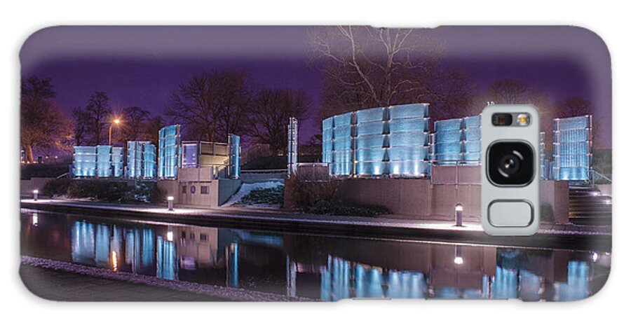 Indianapolis Galaxy Case featuring the photograph Indianapolis Canal Walk Medal of Honor Memorial Night Lights by David Haskett II