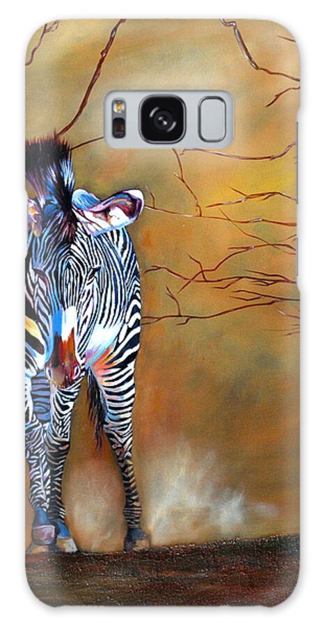 Zebra Galaxy Case featuring the painting Into the Wild by Stella Marin