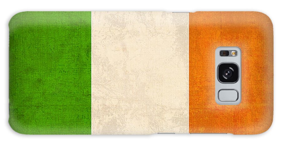 Ireland Flag Vintage Distressed Finish Dublin Irish Green Europe Luck Galaxy Case featuring the mixed media Ireland Flag Vintage Distressed Finish by Design Turnpike