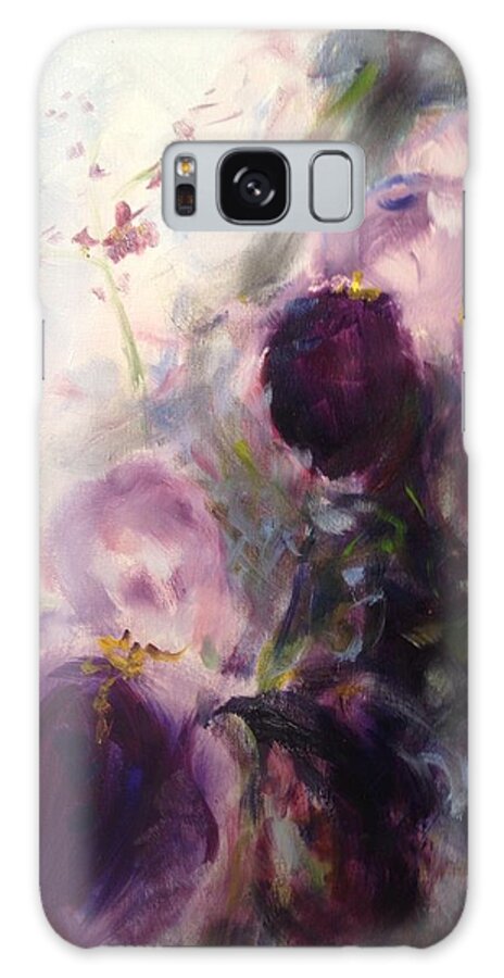 Iris Galaxy Case featuring the painting Iris Fog by Karen Carmean