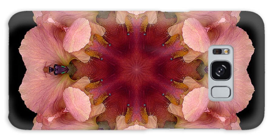 Flower Galaxy Case featuring the photograph Iris Germanica Flower Mandala by David J Bookbinder