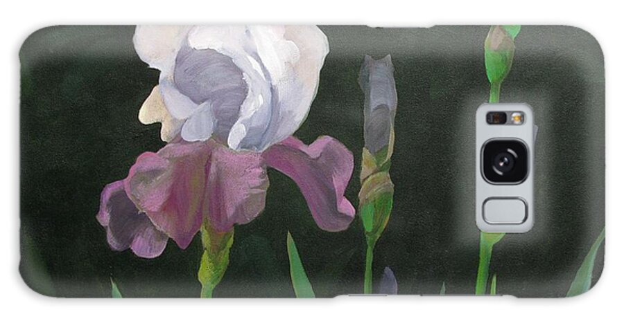Iris Galaxy Case featuring the painting Iris on Green by Don Morgan