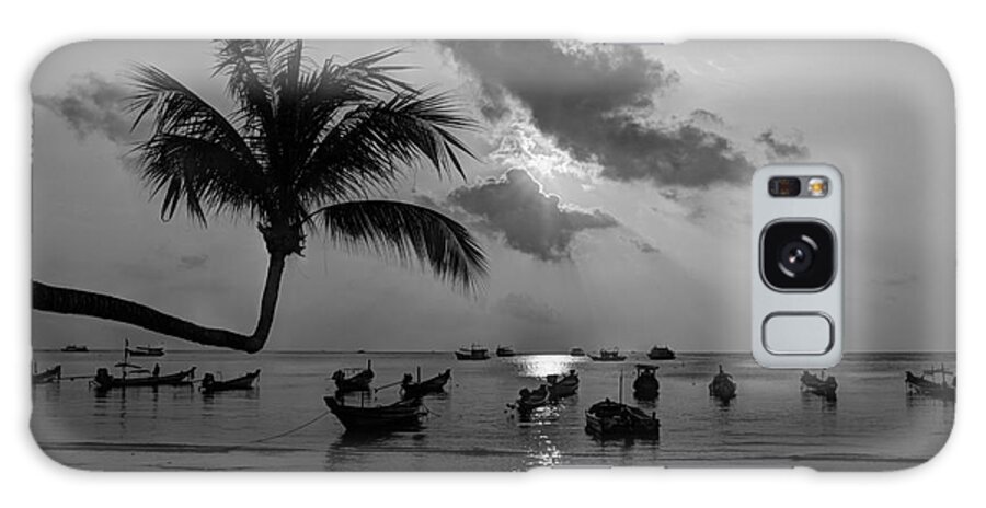 B&w Galaxy Case featuring the photograph Island Sunset by Alex Dudley