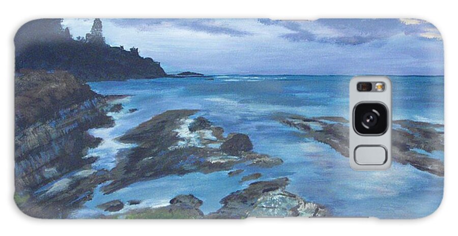 Island Coast Galaxy Case featuring the painting Isle Coast by Cynthia Morgan