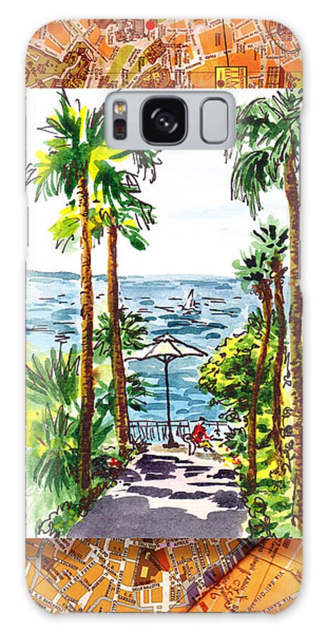 Italy Galaxy Case featuring the painting Italy Sketches Palm Trees Of Sorrento by Irina Sztukowski