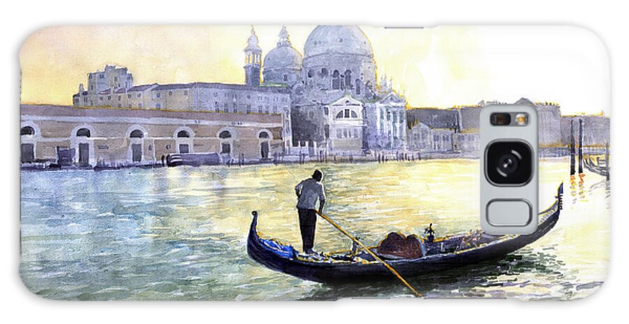 Watercolor Galaxy Case featuring the painting Italy Venice Morning by Yuriy Shevchuk